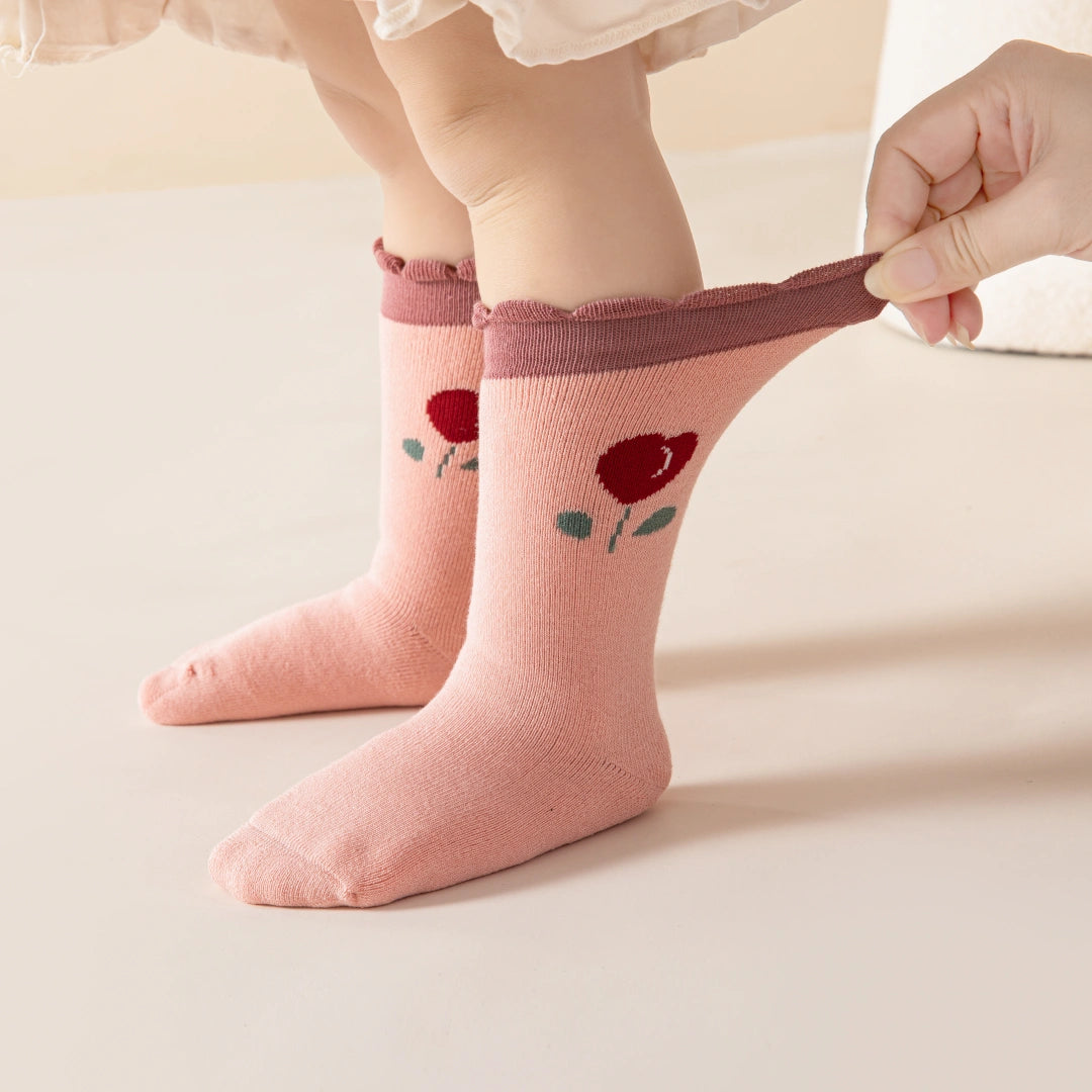 Baby’s Sweet Cherry Winter Thick Terry Socks 3-Pack