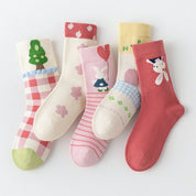 Kid‘s Garden Picnic Cotton Crew Socks 5-Pack