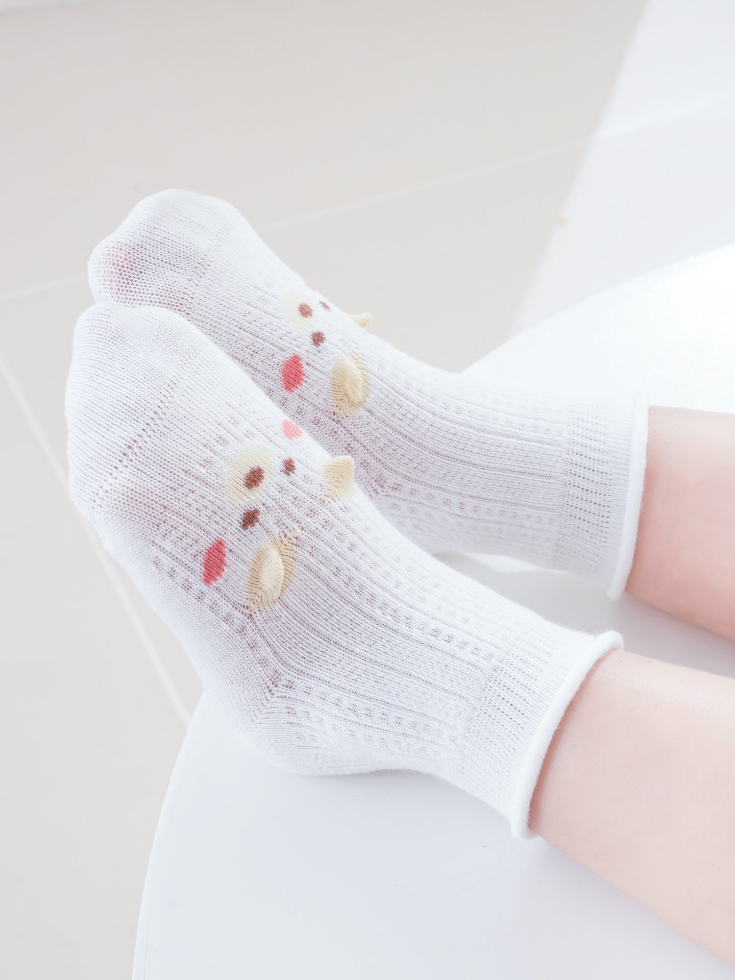 Babies' Ankle Socks with Perky 3D Ears-1 Pack