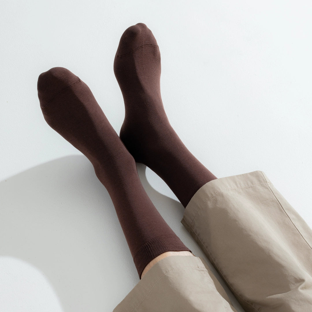 Men's 95% Silky Cotton Extended Business Crew Socks