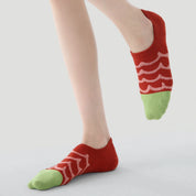 Women's Designer Jacquard No-Show Socks (5-Pack) - sock set showing secure grip comfort