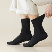 Men's 98% Cotton Heathered Business Crew Socks