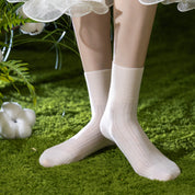 "Breezy Stretch" Ultra-Thin Mesh Quarter Socks - product photo showing breathable mesh comfort