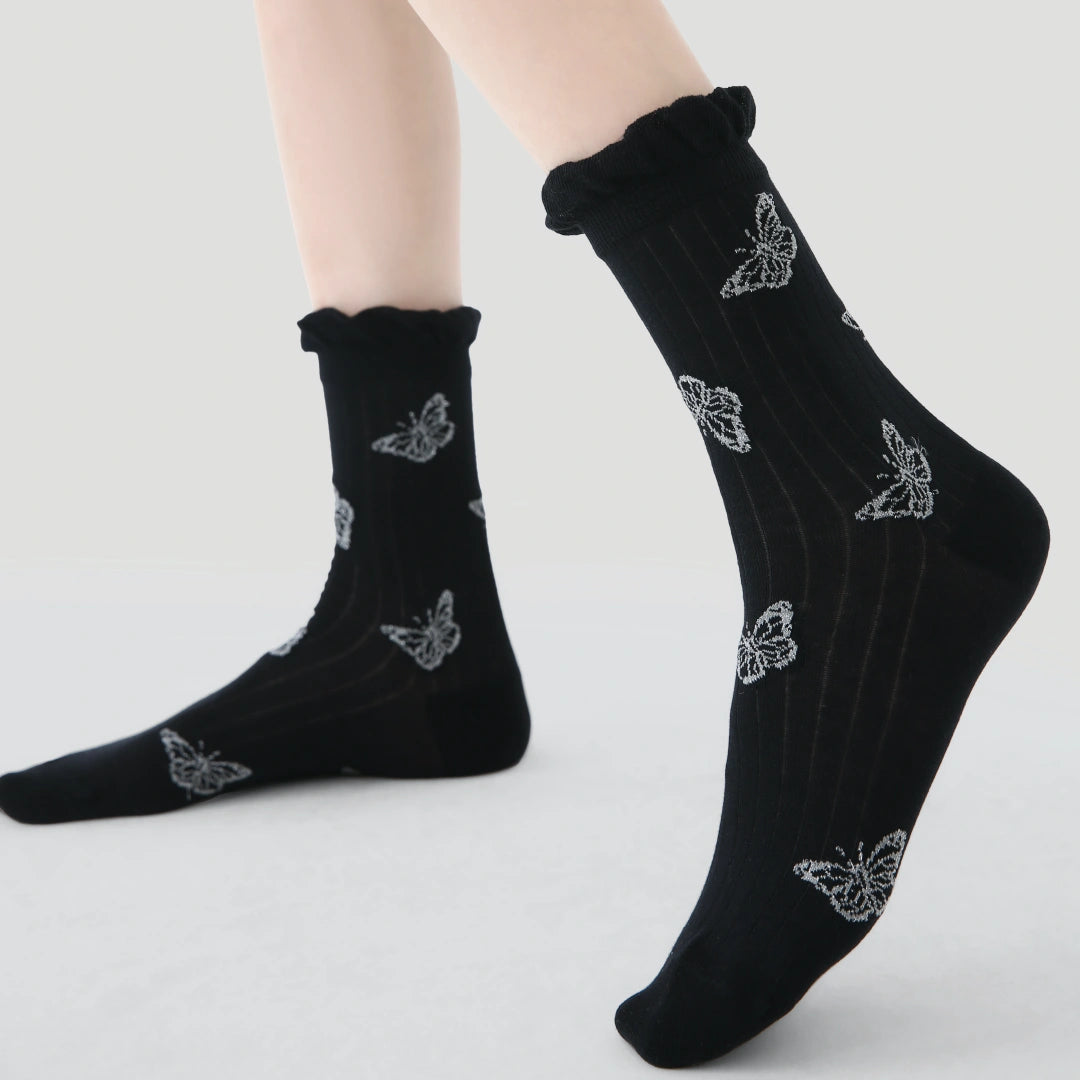 Women's Metallic Shimmer Mesh Crew Socks (3-Pack) - sock set showing breathable mesh comfort