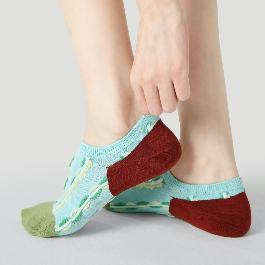 Patterned No-Show Socks