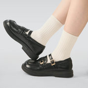 Kid's Classic Solid Color Ribbed Socks A - 5 Pairs - Weavasocks