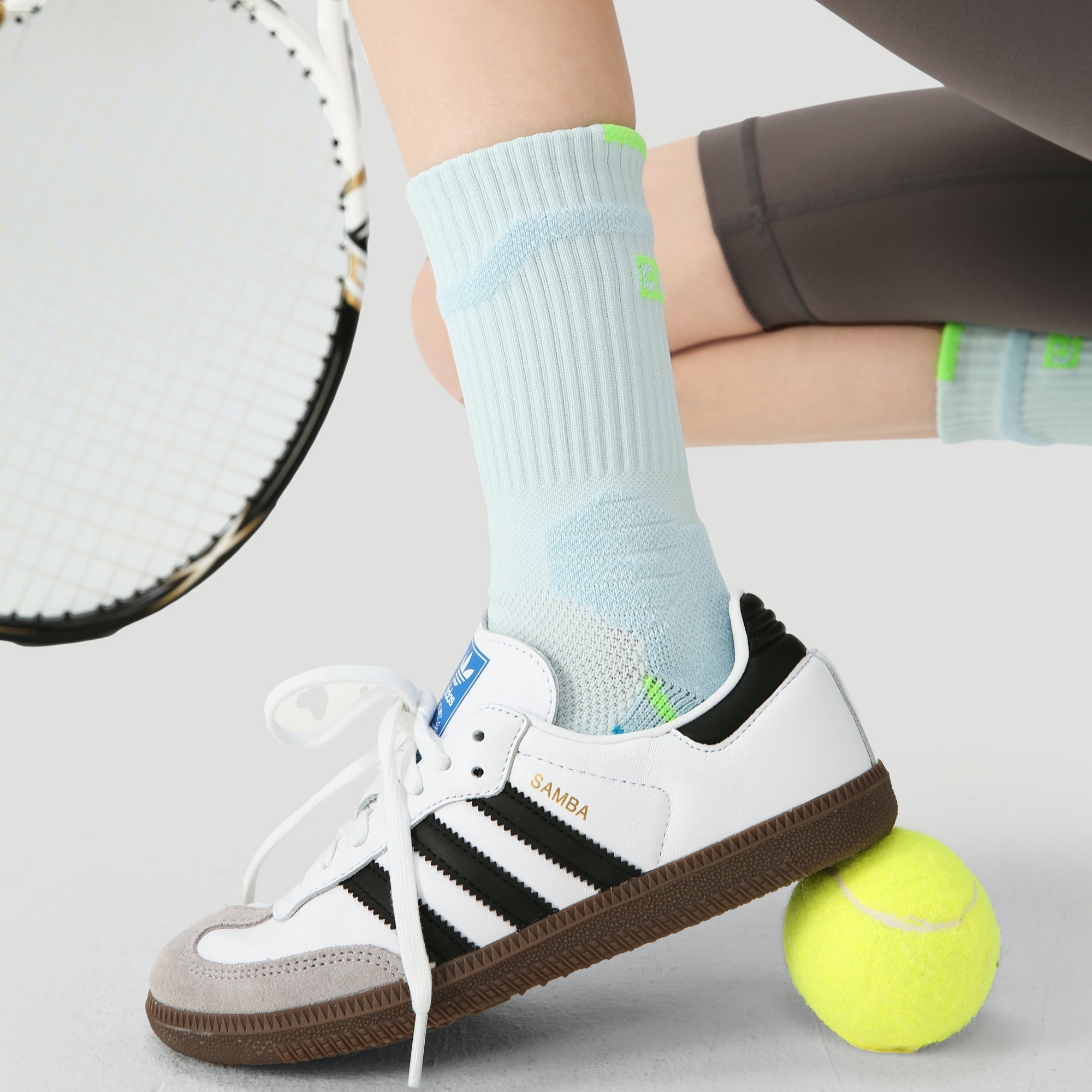 Women's Performance Athletic Crew Socks-Light Blue-1 Pack