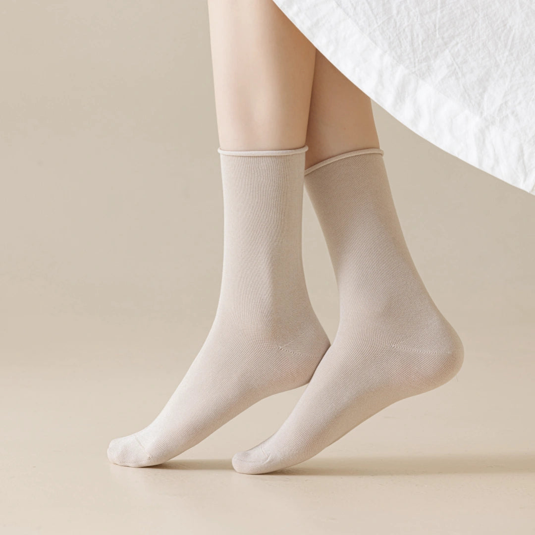 Women's 6" Modal & 6A Mulberry Silk Blend Crew Socks - product photo showing modal and mulberry silk comfort