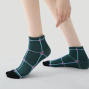 Artistic Color-Block Ankle Socks 3-Pack