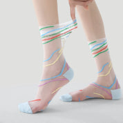 Ethereal Edge Creative Sheer Socks 3-Pack - sock set showing secure grip comfort