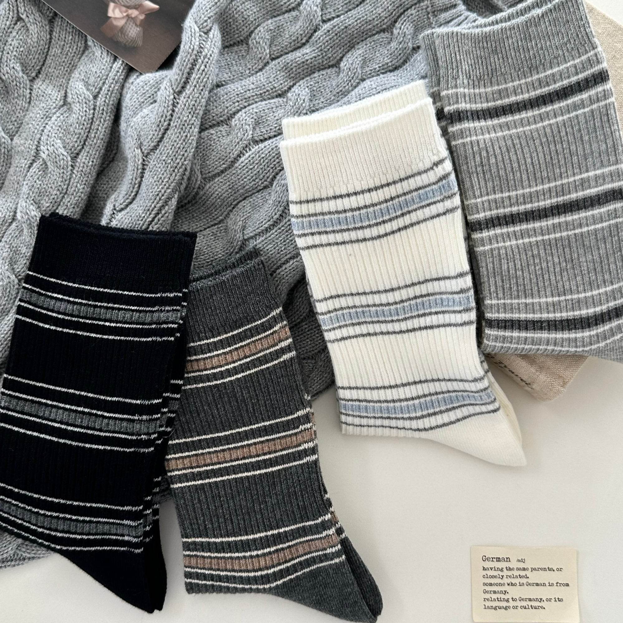 Women's Retro Varsity Striped Socks - Single Pair