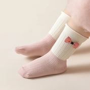 Baby’s Sweet Ribbon Bow Two-Tone Socks 4-Pack