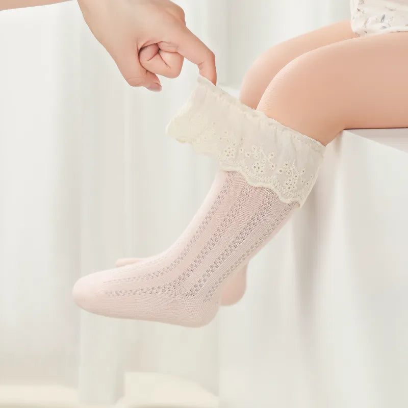 Babies Victorian Lace Knee Highs-3 Pairs