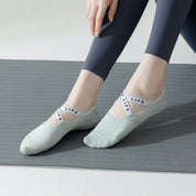 Women's 95% Cotton Yoga Ballet Socks - product photo showing secure grip comfort