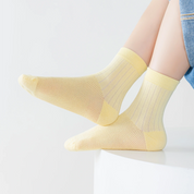 Kids' 99% Cotton Ultra-Soft Mesh Crew Socks (4-Pack) - sock set showing breathable mesh comfort