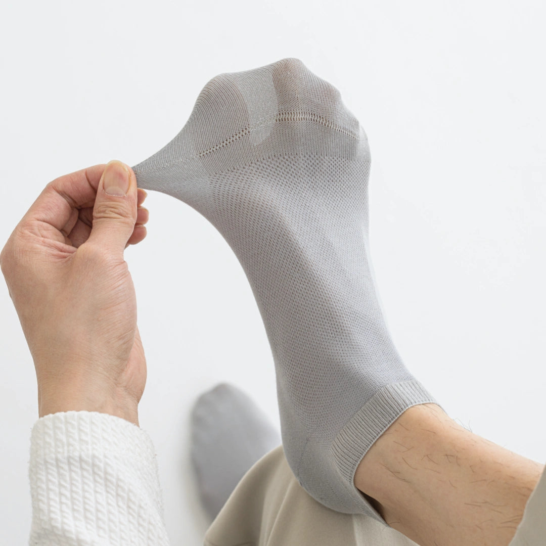 Men's 99% Supima® Cotton Breathable Mesh Low Cut Socks - product photo showing breathable mesh comfort