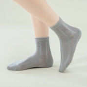 Kids' Organic Cotton Mesh Quarter Socks 4-Pack - sock set showing breathable mesh comfort