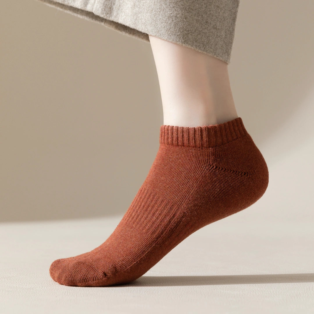 Women's 92% Cotton Terry Cushion Low Cut Socks - product photo showing cushioned comfort