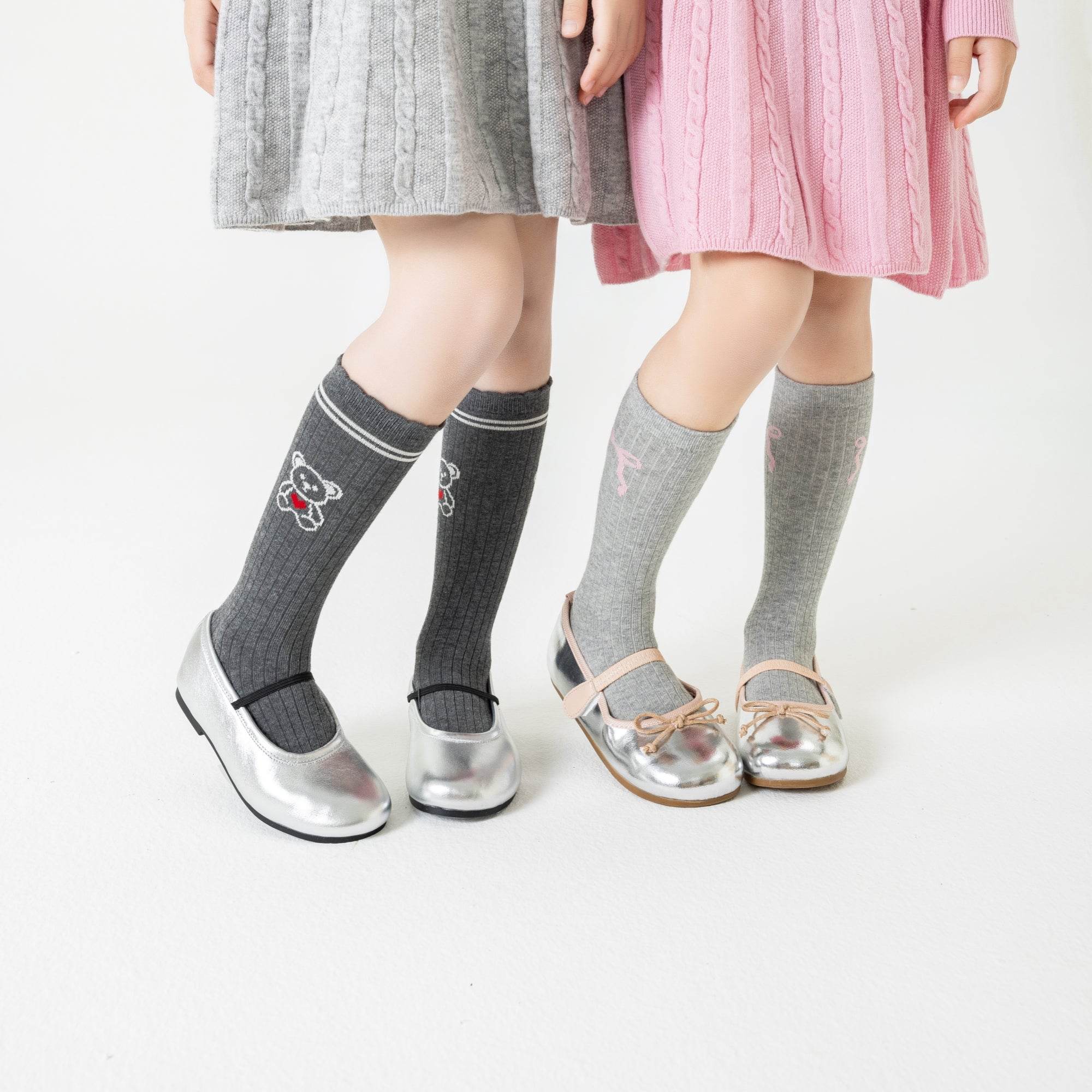 Kid's Preppy Embroidered Knee Socks - 3 Pairs - Weavasocks