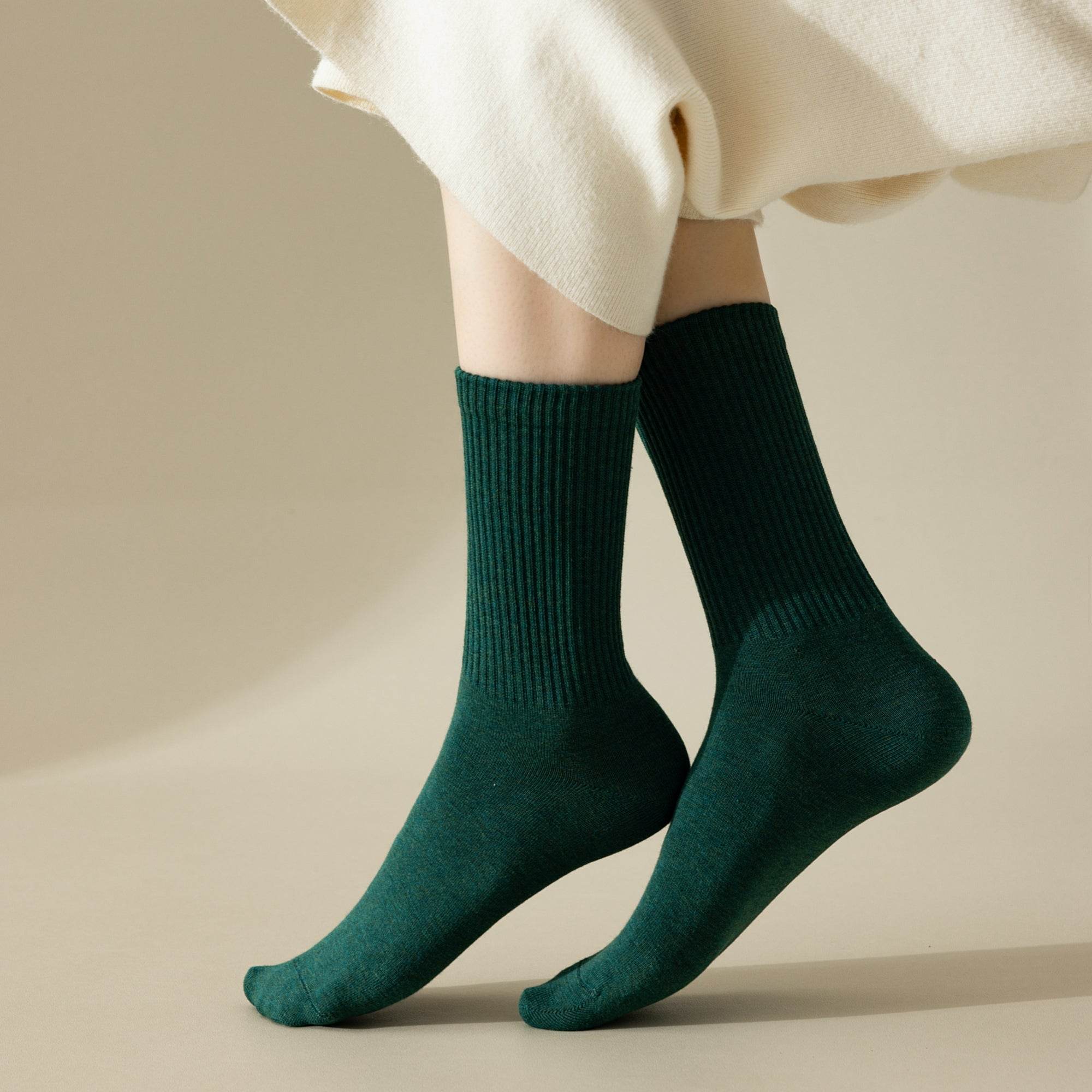Women's Classic Cotton Ribbed Socks - 5 pairs