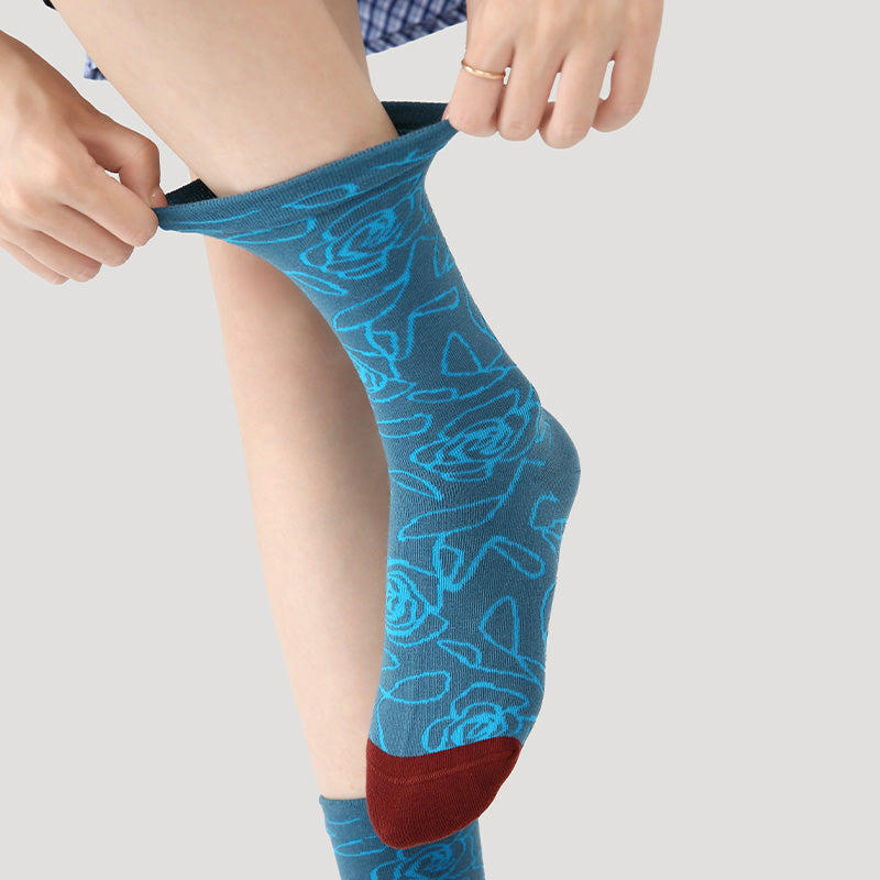 Women's Modern Floral Texture Socks - 3 pairs