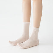 Women's 5.5" Luxury 6A Silk Roll Top Socks