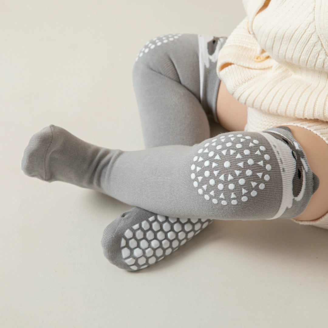 Baby’s Anti-Slip Knee Pad Crawling Socks 3-Pack