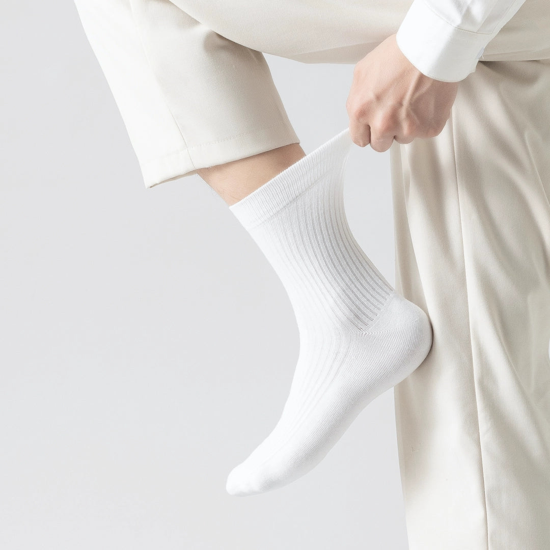 Men's 98% Cotton Classic Ribbed Crew Socks