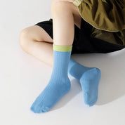 Kid's Tipped Cuff Ribbed Cotton Socks - 5 Pairs - Weavasocks