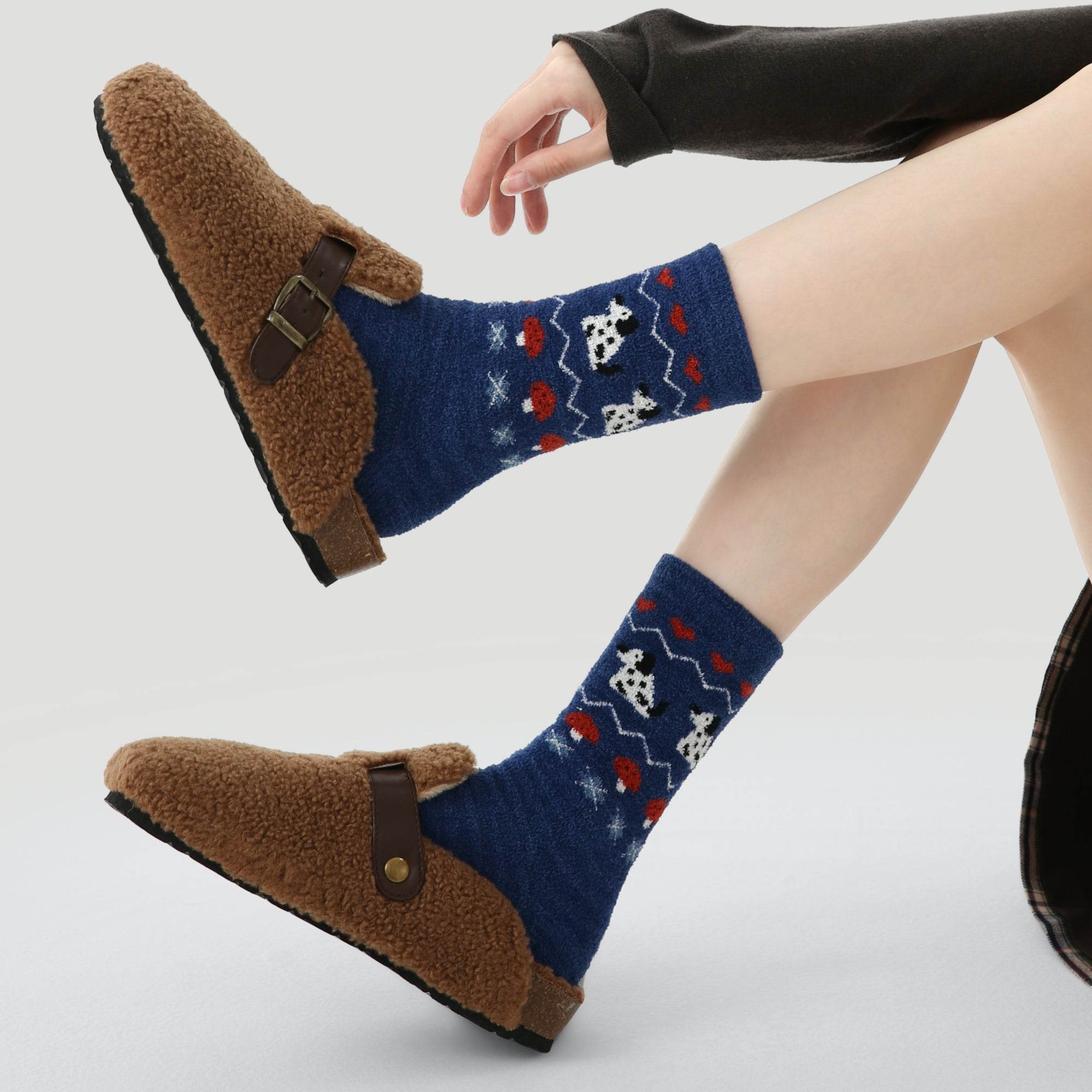 Women's Fuzzy Cabin Crew Socks - 3 pairs