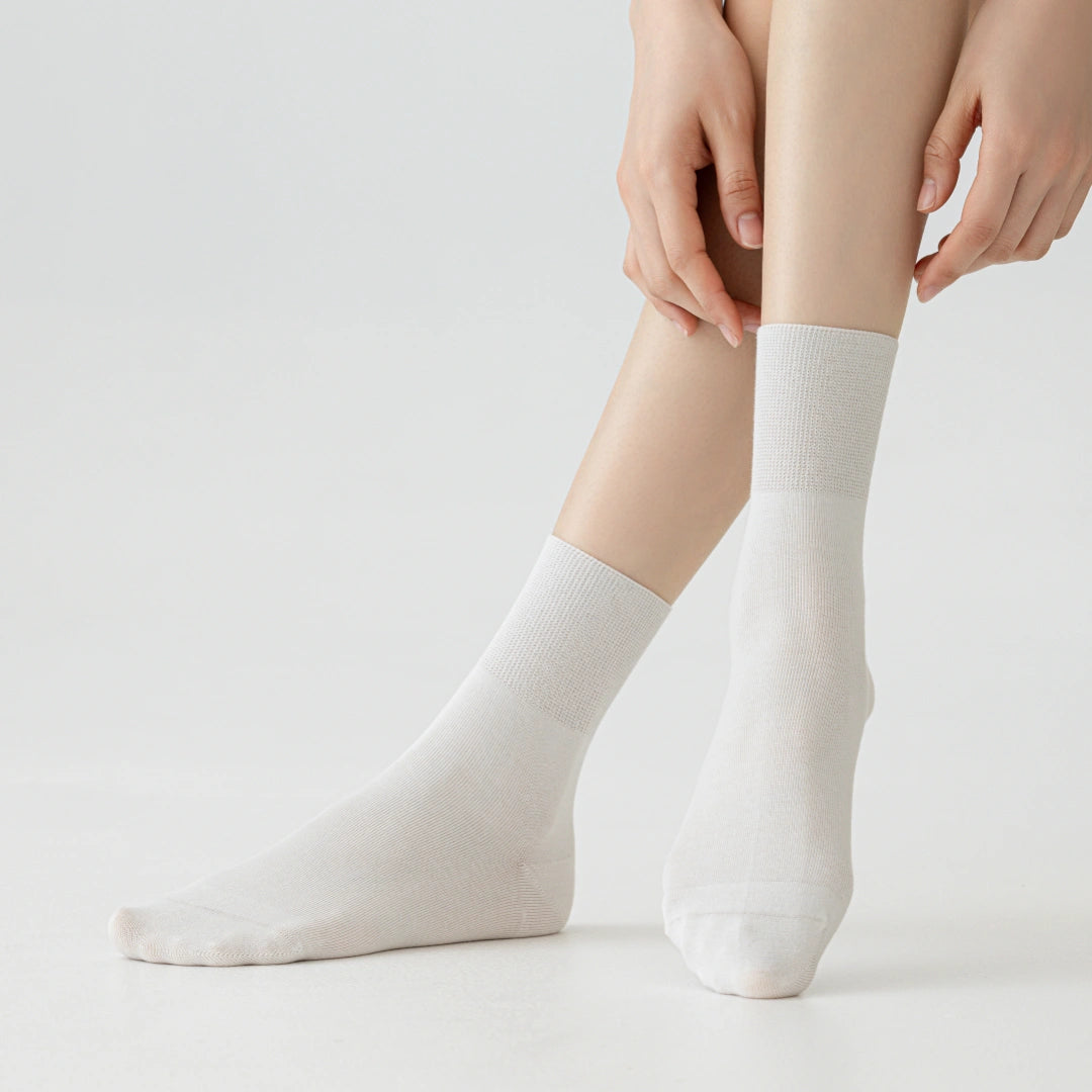 Women's 99% Cotton Ultra-Thin Non-Binding Summer Socks - product photo showing soft cotton comfort