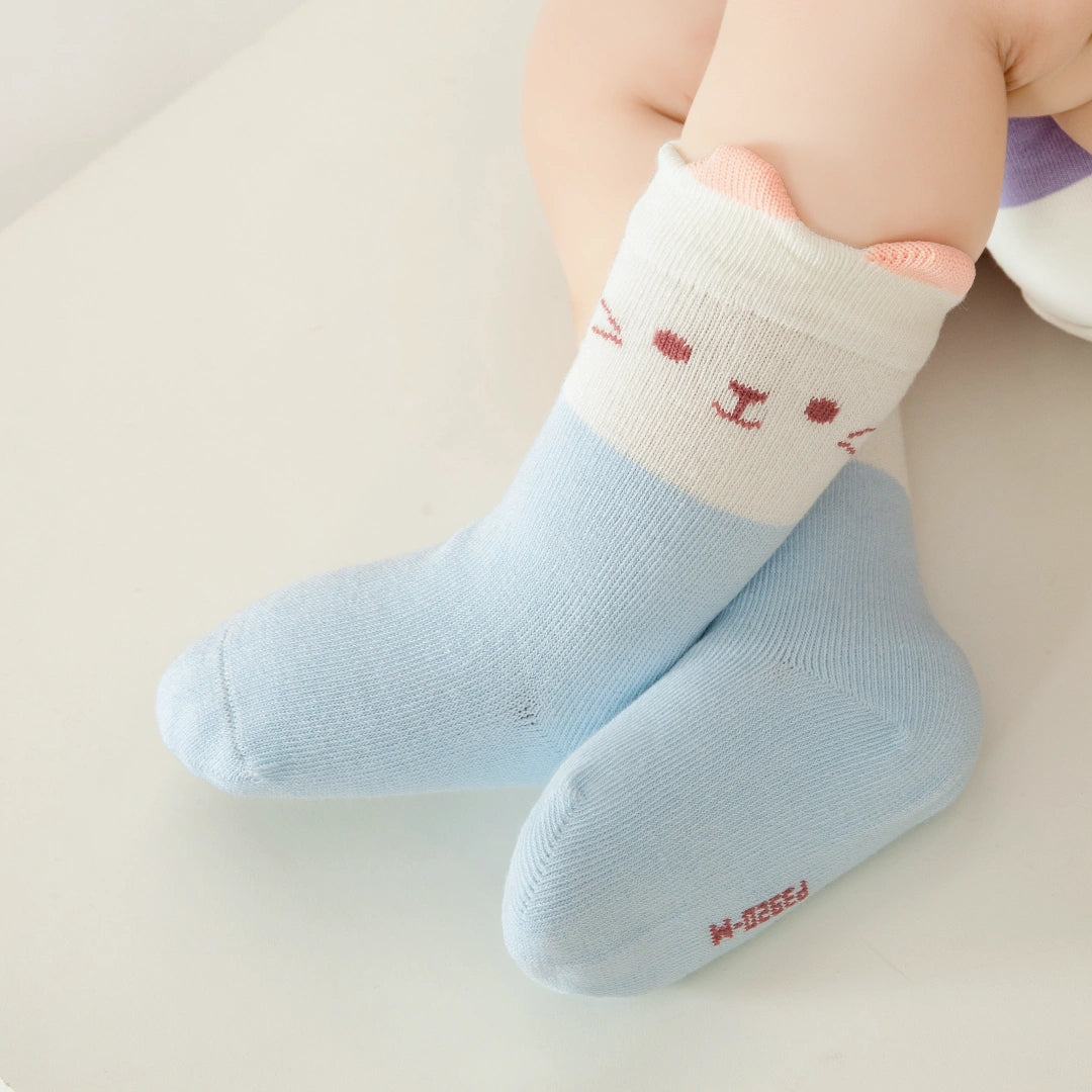 Baby’s 3D Cat Ears Pastel Crew Socks 4-Pack