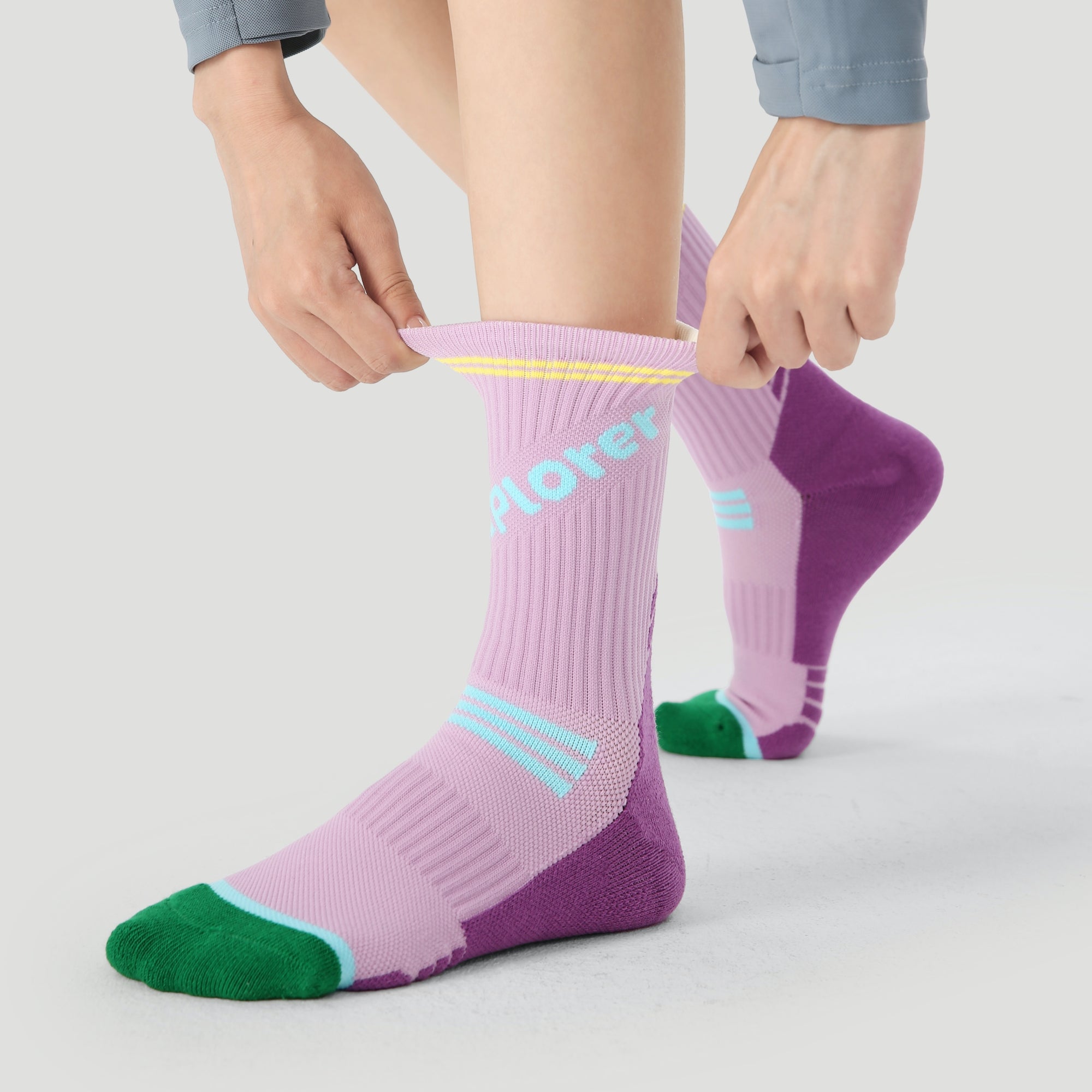 Women's Performance Athletic Crew Socks-Purple-1 Pack