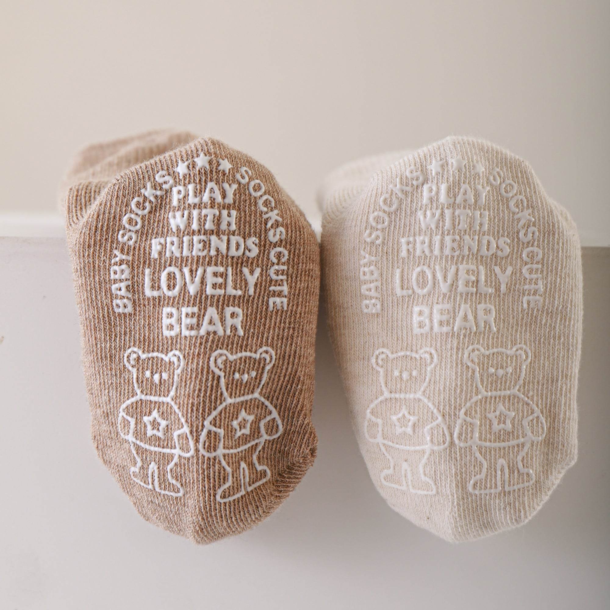 Babies' Non-Slip Socks with Bear Grips-3 Pack - Weavasocks