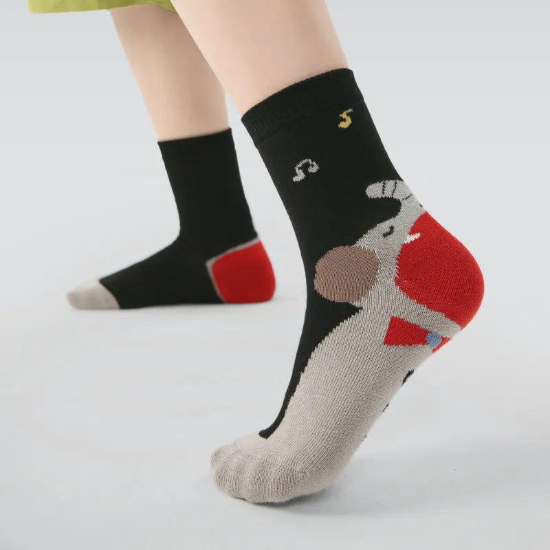Kid's Musical Animals Novelty Socks - 5 Pairs