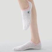Women's Space-Dye Color-Block No-Show Socks (5-Pack) - sock set showing secure grip comfort