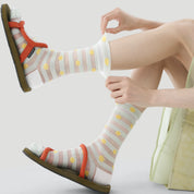 Aura Wave Retro Sheer Graphic Socks 3-Pack - sock set showing secure grip comfort