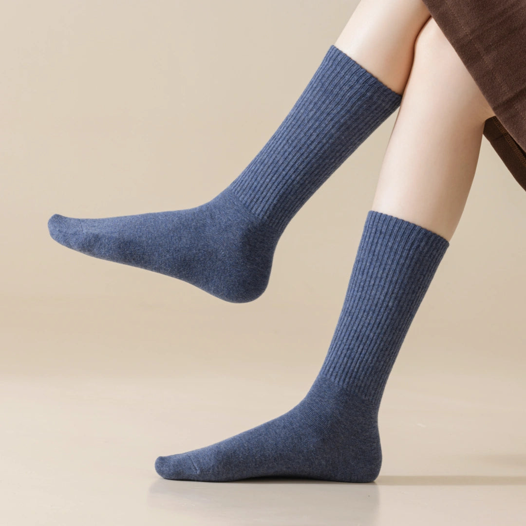 Women's 95% Cotton Heathered Long Crew Socks