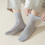 Men's Silk & Modal Ultra-Thin Cooling Quarter Socks - product photo showing modal and mulberry silk comfort