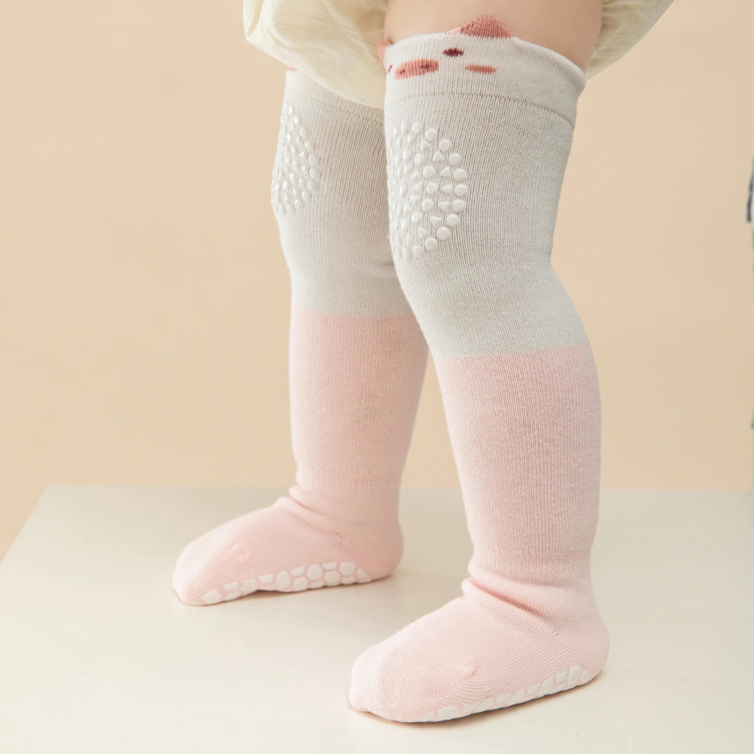 Baby’s Crawl Master' Knee-Pad & Dual Grip Socks 3-Pack