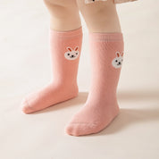 Baby’s Fuzzy Terry Rabbit Embroidery Socks 3-Pack