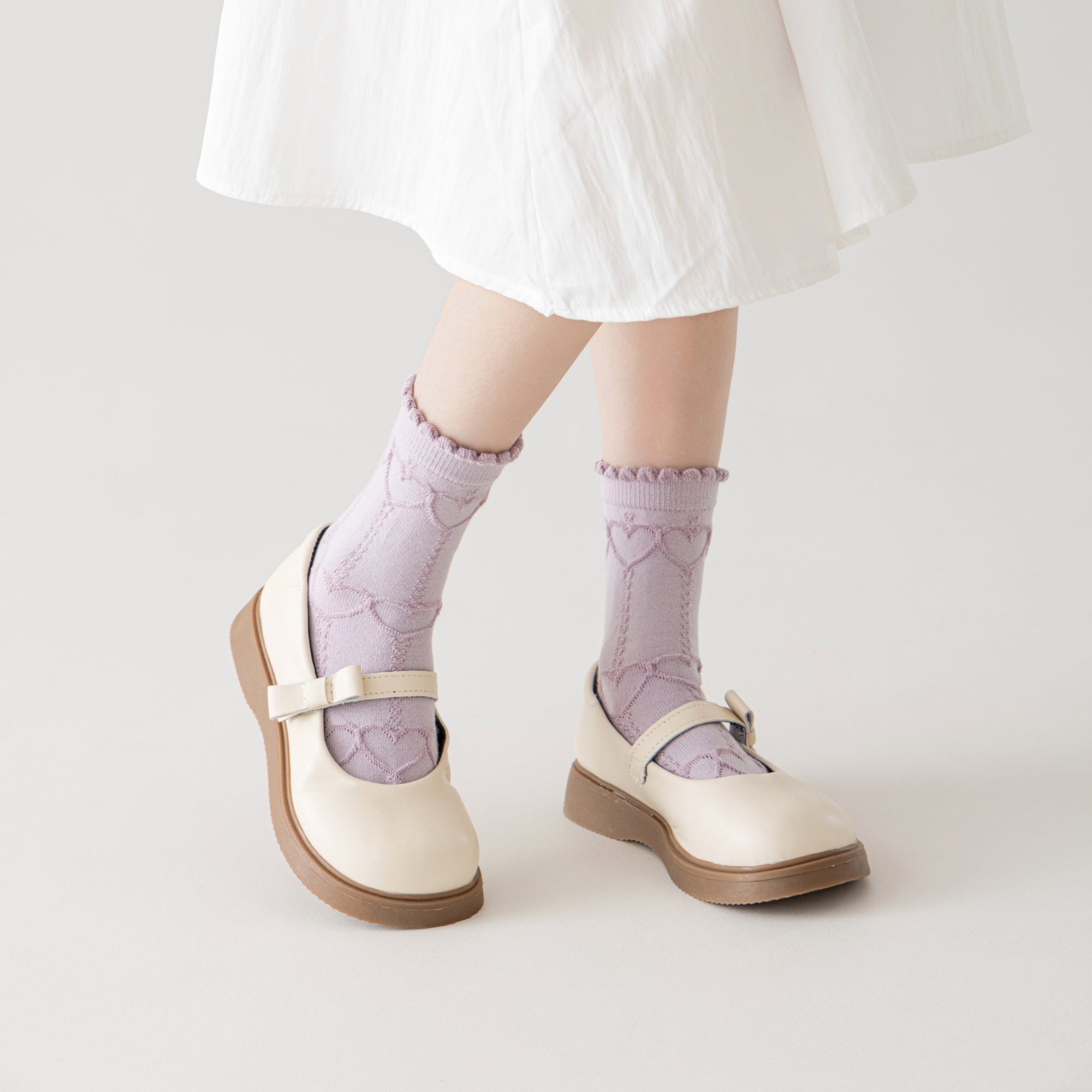 Kid's Pastel Knit Crew Socks - 5 Pairs