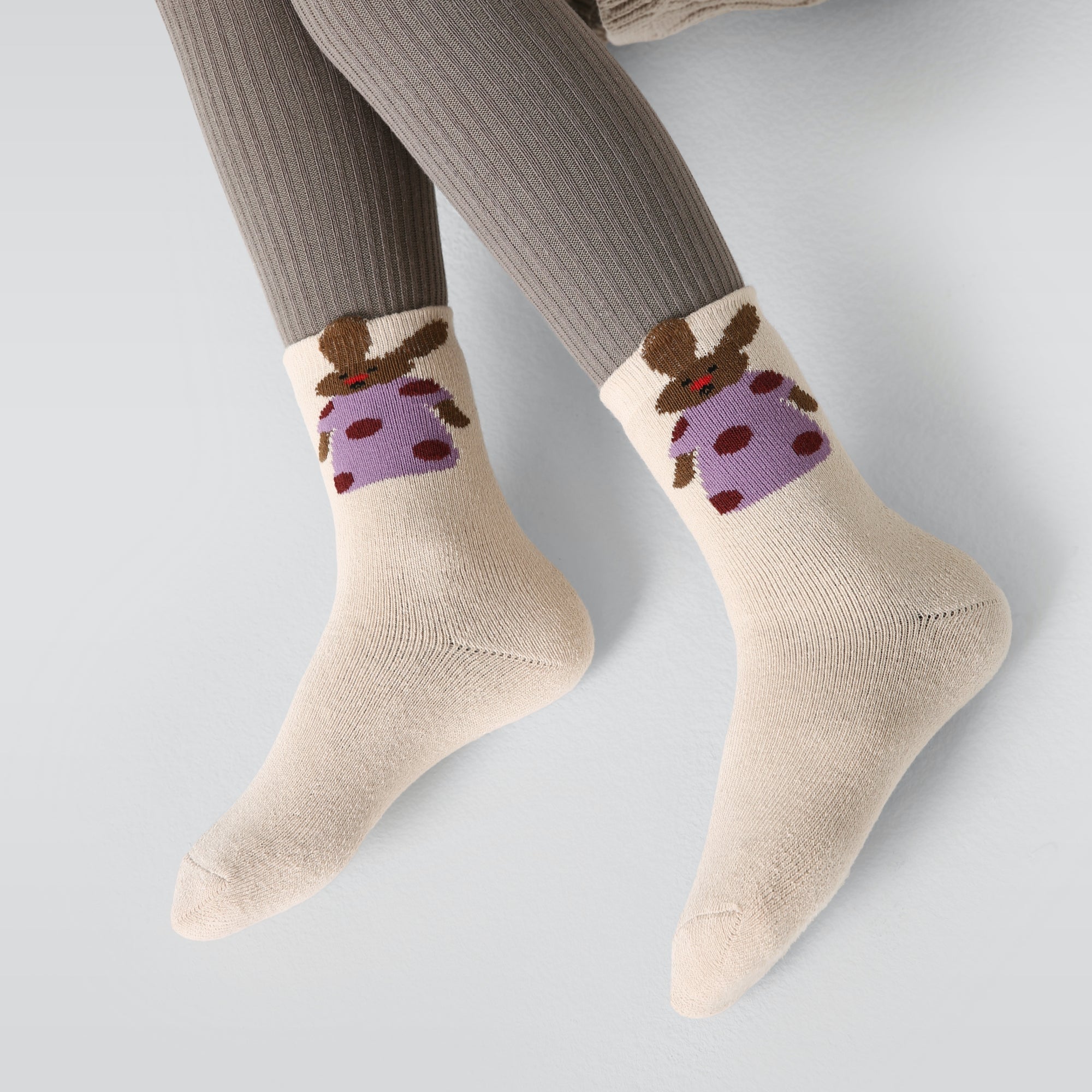 Kid's Cute Pop-Up Ear Bunny Socks - 5 Pairs