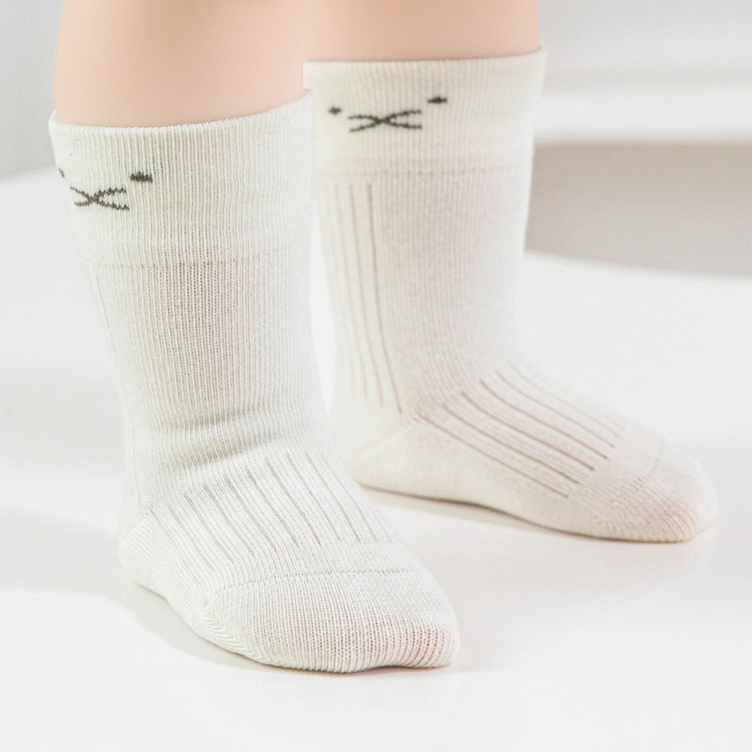 Baby’s Minimalist Line Art Ribbed Socks 4-Pack