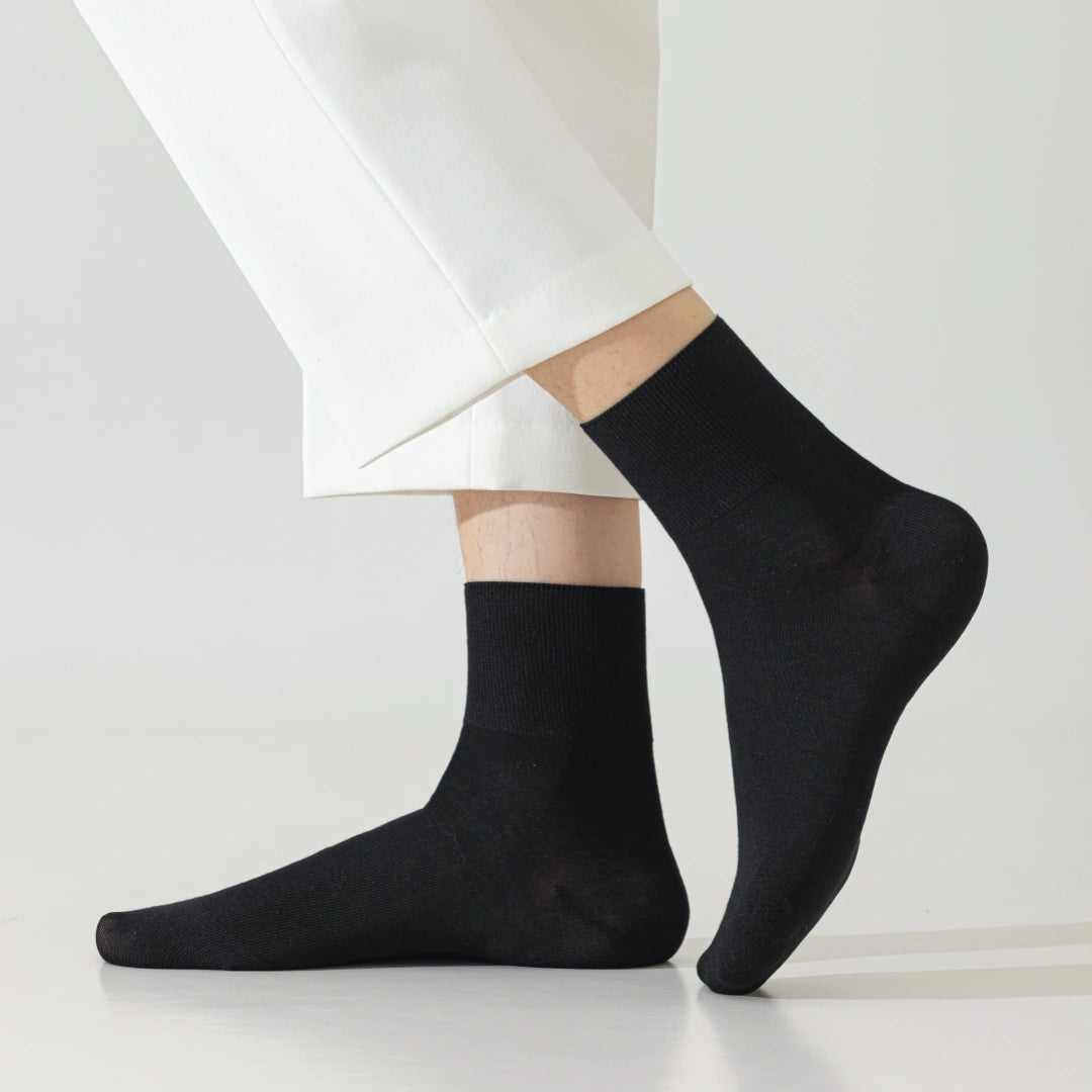 Men's Silk & Modal Non-Binding Loose Cuff Cooling Socks