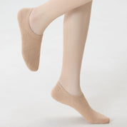 Women's 95% Cotton Ultra-Soft Heathered No-Show Socks - product photo showing soft cotton comfort