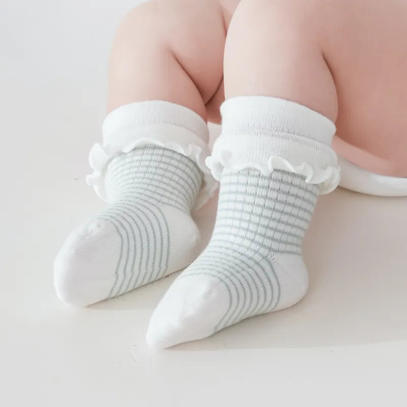 Babies' Ruffled Crew Socks-4 Pairs