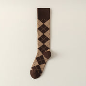 Preppy Argyle Knee Highs