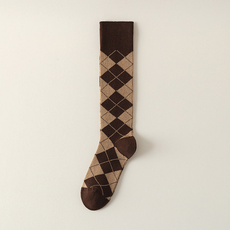Preppy Argyle Knee Highs