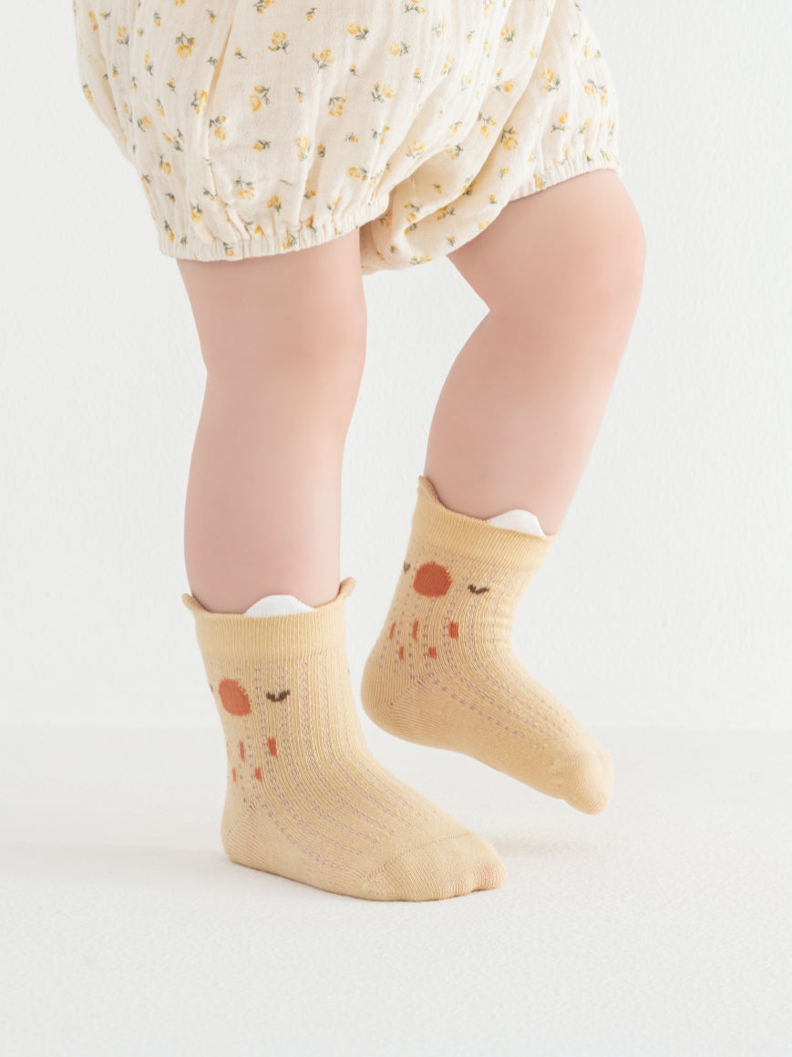 Babies' Breathable Ribbed Ankle Socks -4 Pack
